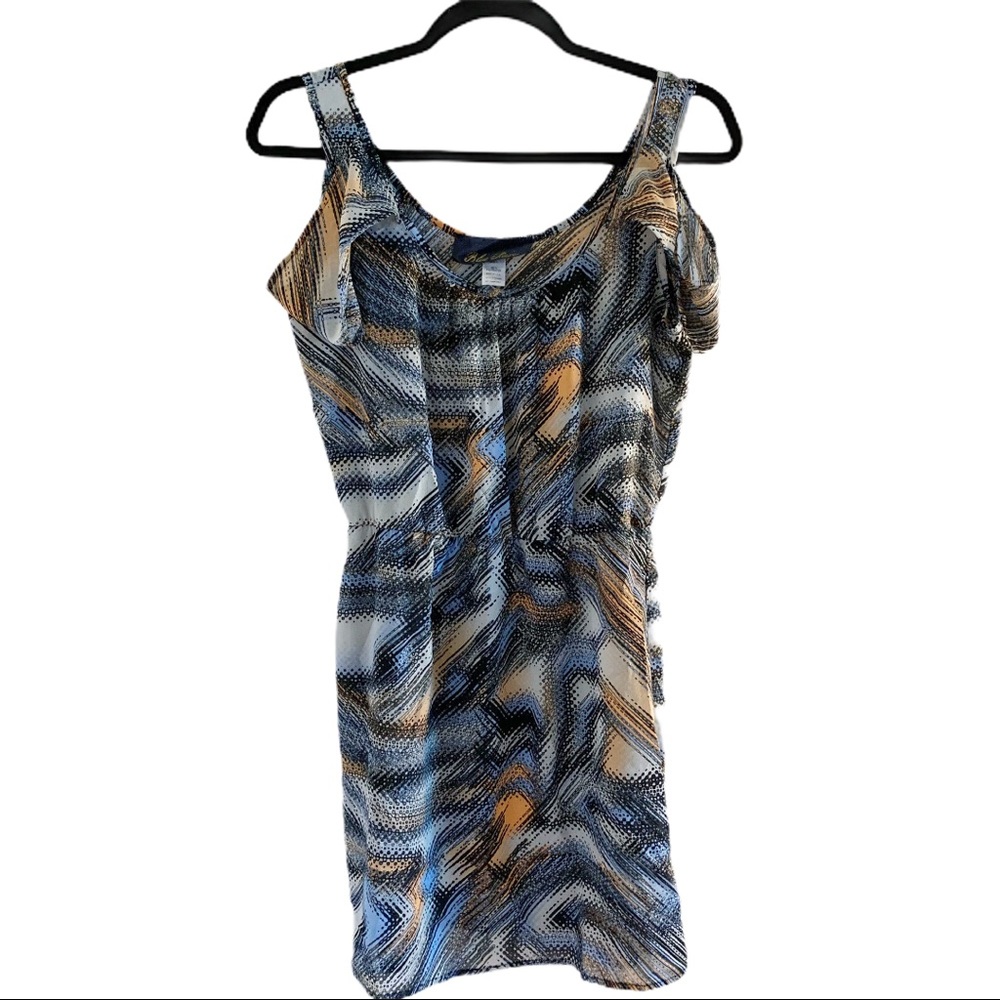 Blue Rain Cold Shoulder Dress